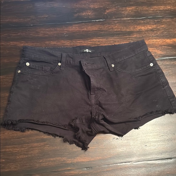 7 For All Mankind Women’s Black Jean Shorts Size 30